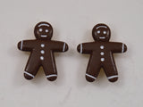 Cute Brown Gingerbread Man Magnetic Earrings