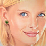 Crystal-Adorned Green Violet Earrings: A Touch of Elegance