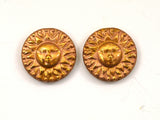 Sun-Kissed Hand Painted Bronze Sun Earrings