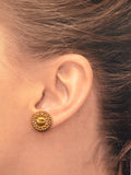 Sun-Kissed Hand Painted Bronze Sun Earrings