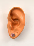 Dainty Glass Earrings Featuring Shiny Crystal Centers