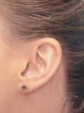 Dainty Glass Earrings Featuring Shiny Crystal Centers
