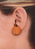 Fabric Pumpkin Earrings