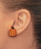 Fabric Pumpkin Earrings