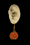 Delightful Handmade Fabric Pumpkin Earrings – Clip or Pierced!