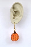 Delightful Hand Painted Fabric Pumpkin Earrings
