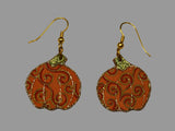 Delightful Handmade Fabric Pumpkin Earrings – Clip or Pierced!