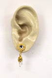 Magnetic Quartz Crystal Dangle Earrings  in Gold Setting