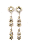 Long Magnetic Crystal Dangle Earrings