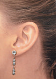 Long Magnetic Crystal Dangle Earrings