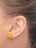 Daisy Delight: Hand-Painted 10mm Earrings in 5 Colors