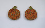 Spiral Fabric Pumpkin Earrings