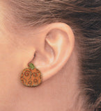 Spiral Fabric Pumpkin Earrings