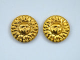 Radiate Joy with These Gold Sun Face Earrings
