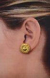 Radiate Joy with These Gold Sun Face Earrings