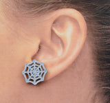 Silver Spiderweb Earrings