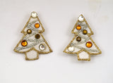 White Christmas Tree Earrings