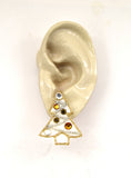 White Christmas Tree Earrings