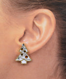White Christmas Tree Earrings