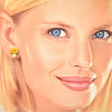 Elegant Yellow Violet Earrings Adorned with Sparkling Crystals