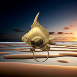 Stylish Gold, Silver or Brass Fish Holder for Glasses & Badges