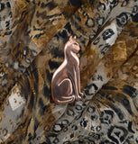 Elegant Sitting Cat Magnetic Brooch