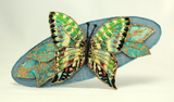 Blue, Green and Black Butterfly Barrette Hair Clip - Laura Wilson Gallery 