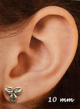 Three Leaf One of a Kind Handmade Fused Sterling Silver Flowers Pierced Earrings - Laura Wilson Gallery 