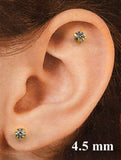 3 sizes small Round Diamond Swarovsky Crystal Prong Set Magnetic Earrings - Laura Wilson Gallery 