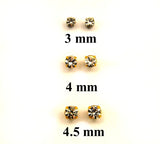 3 sizes small Round Diamond Swarovsky Crystal Prong Set Magnetic Earrings - Laura Wilson Gallery 
