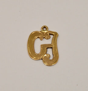 Initial CJ 14 K Gold Pendant or Charm