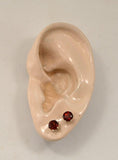 5 mm Garnet Pierced Sterling Silver Earrings