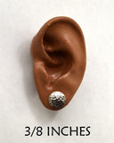 Handmade Original Design Hammered Sterling Silver Pierced or Magnetic Earrings - Laura Wilson Gallery 
