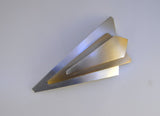 Handmade Original Design Silver, and Gold Aluminum Triangle Magnetic Brooch - Laura Wilson Gallery 