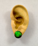 14 mm Faux Black Opal Magnetic Earrings