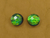14 mm Faux Black Opal Magnetic Earrings