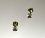 5 mm Magnetic or Pierced Earrings in Olivine Swarovsky Crystal