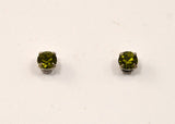 5 mm Magnetic or Pierced Earrings in Olivine Swarovsky Crystal