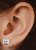 Princess Cut Square 7 mm Magnetic Earrings Corner Setting - Laura Wilson Gallery 
