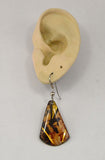 Vintage Resin  Dangle Earrings in Browns and Golds