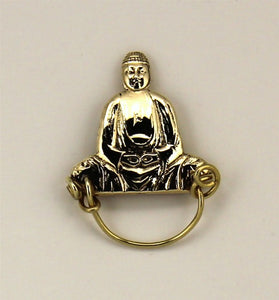 14 Karat Gold Plated Brass Meditating Buddha  Magnetic Eyeglass Holder or Brooch - Laura Wilson Gallery 