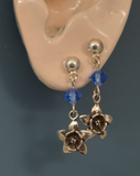Sterling Silver Columbine Pierced Dangle Earrings
