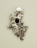 Exquisite Handmade Silver & Garnet Magnetic Brooch