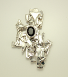 Exquisite Handmade Silver & Garnet Magnetic Brooch