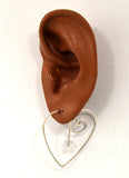 Handmade Wire Heart Hoop Pierced Earring in Sterling Silver - Laura Wilson Gallery 