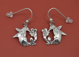 Hummingbird Sterling Silver Dangle Pierced Earrings