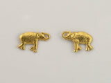20 x 12 mm 14 Karat Gold Plated Brass Walking Elephant Magnetic Earring - Laura Wilson Gallery 