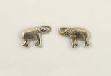 20 x 12 mm Silver Plated Brass Walking Elephant Magnetic Earring - Laura Wilson Gallery 