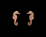 Handmade 11 x 22 mm Copper Seahorse Magnetic Non Pierced Clip Earring - Laura Wilson Gallery 