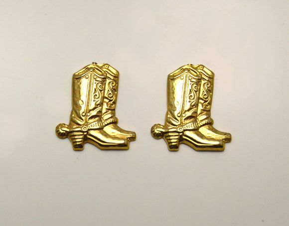 Magnetic  14 Karat Gold Plated Cowboy Boot Magnetic Clip Earrings - Laura Wilson Gallery 